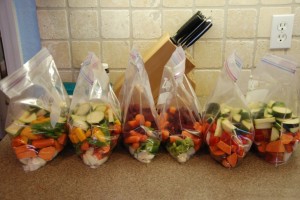 Chop and freeze bags of veg for quick weekday cooking